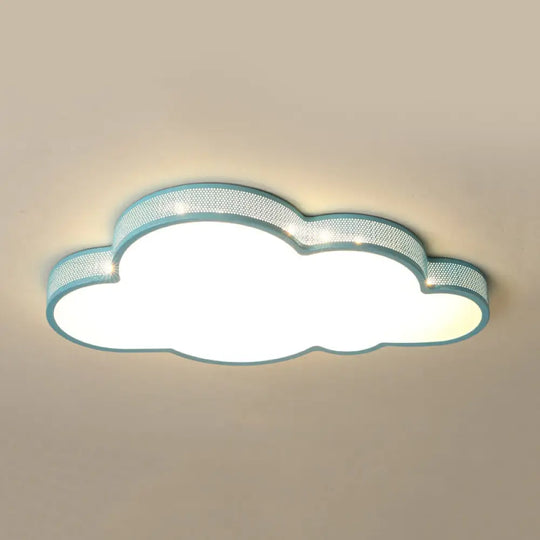 Cloud - Themed Kid Bedroom Acrylic Art Deco Flush Mount Ceiling Light Blue / 21.5’ Warm