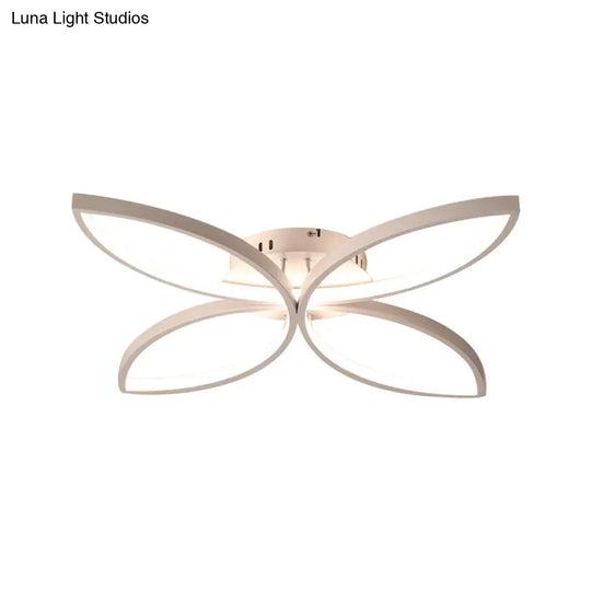 Clover Metallic Led Ceiling Light In Warm/White - Modern Semi Flush Mount 23’/29’ Wide