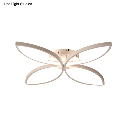 Clover Metallic Led Ceiling Light In Warm/White - Modern Semi Flush Mount 23/29 Wide