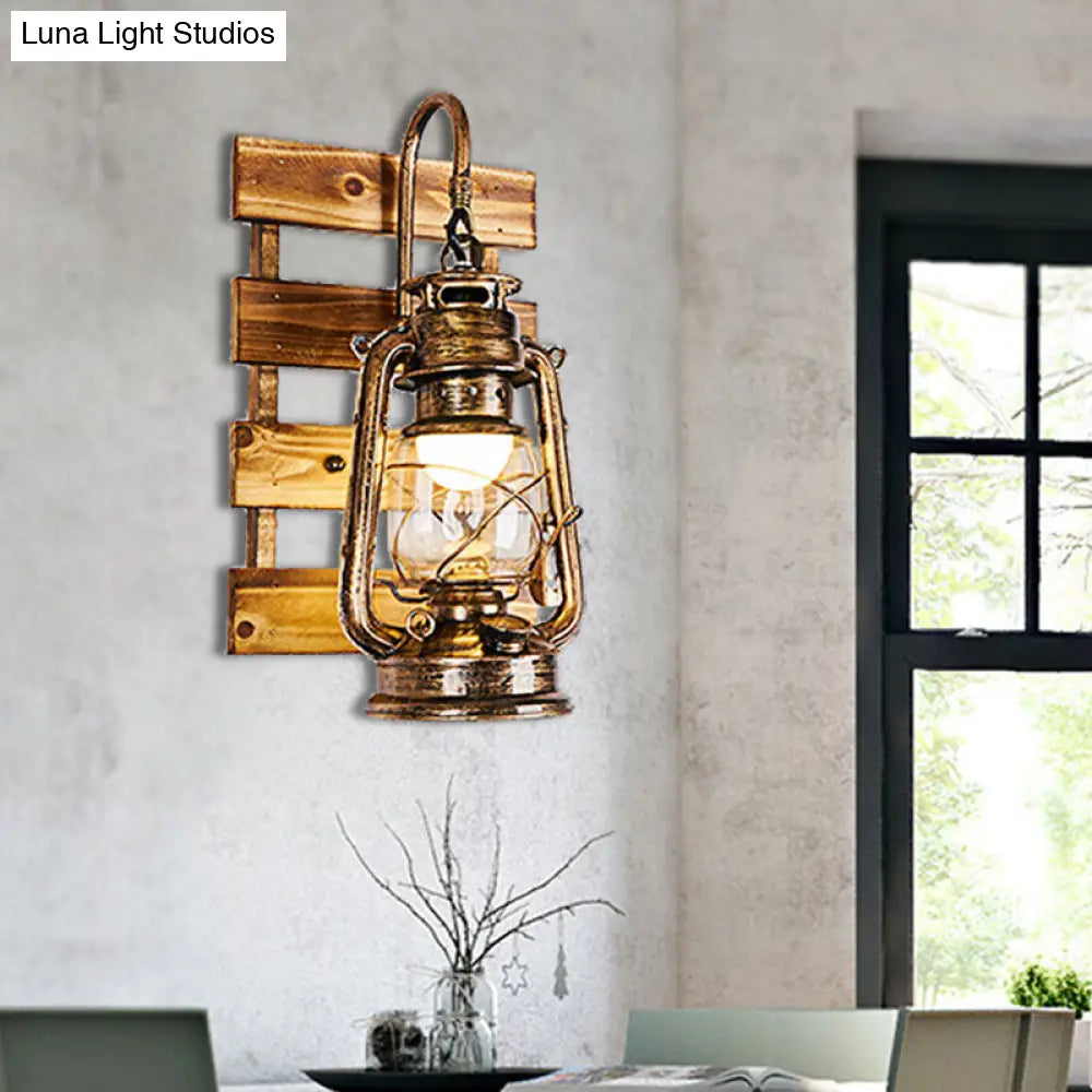 Coastal Brass Sconce With Clear Glass - Elegant Dining Room Wall Lighting / Rectangle