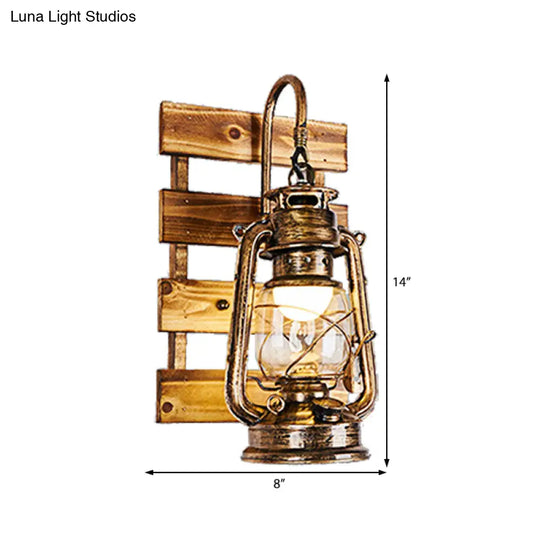 Coastal Brass Sconce With Clear Glass - Elegant Dining Room Wall Lighting