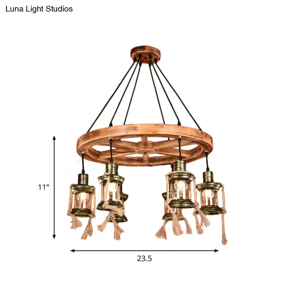 Coastal Bronze 6-Light Metal Chandelier Pendant For Living Room