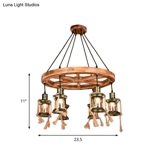 Coastal Bronze 6-Light Metal Chandelier Pendant For Living Room