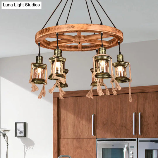 Coastal Bronze 6-Light Metal Chandelier Pendant For Living Room