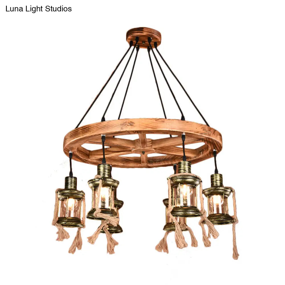 Coastal Bronze 6-Light Metal Chandelier Pendant For Living Room