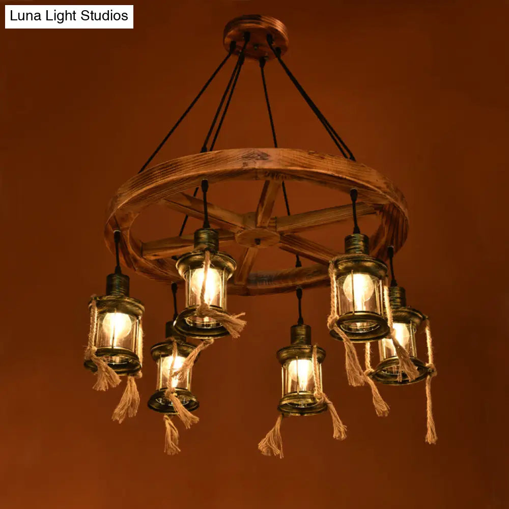 Coastal Bronze 6-Light Metal Chandelier Pendant For Living Room