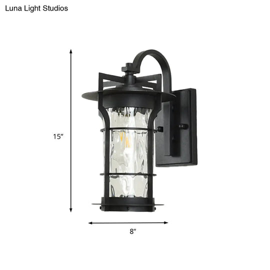 Coastal Clear Glass Iron Cage Wall Sconce Light - Square/Rectangle Design