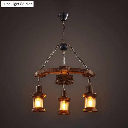 Coastal Wood Anchor Pendant Light In Beige For Coffee Shops