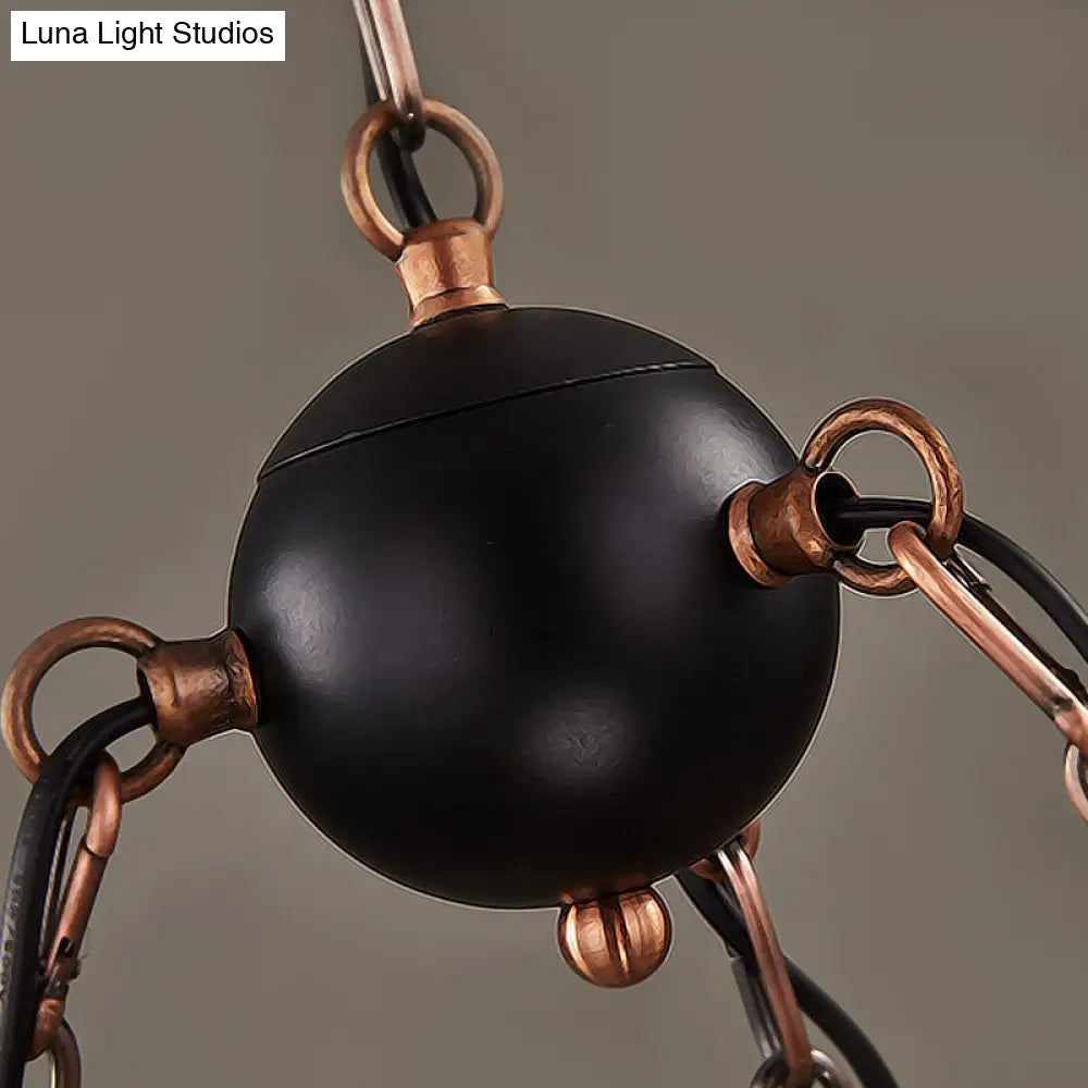 Coastal Wood Anchor Pendant Light In Beige For Coffee Shops