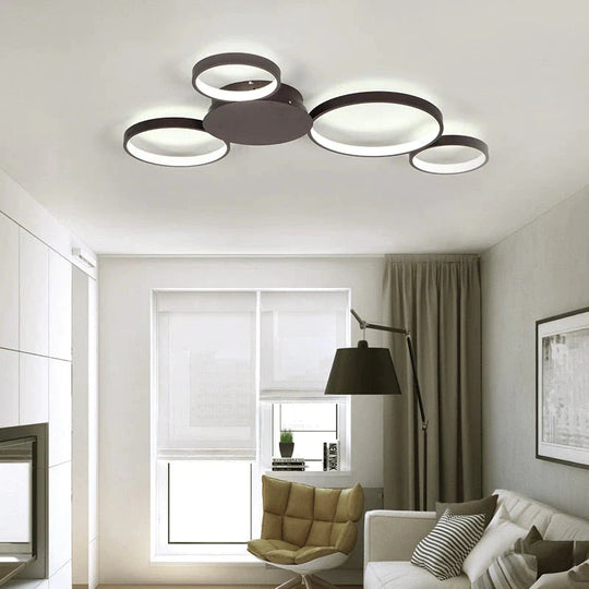 Coffee or White Finish Modern Led Ceiling Lights For Living Room Master Bedroom Home Deco Ceiling Lamp Fixtures