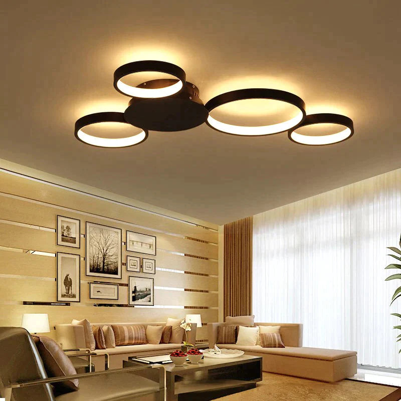 Coffee Or White Finish Modern Led Ceiling Lights For Living Room Master Bedroom Home Deco Lamp