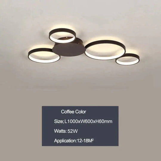 Coffee Or White Finish Modern Led Ceiling Lights For Living Room Master Bedroom Home Deco Lamp