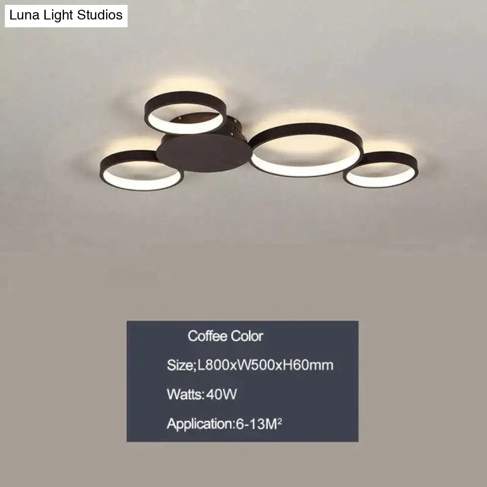 Coffee Or White Finish Modern Led Ceiling Lights For Living Room Master Bedroom Home Deco Lamp