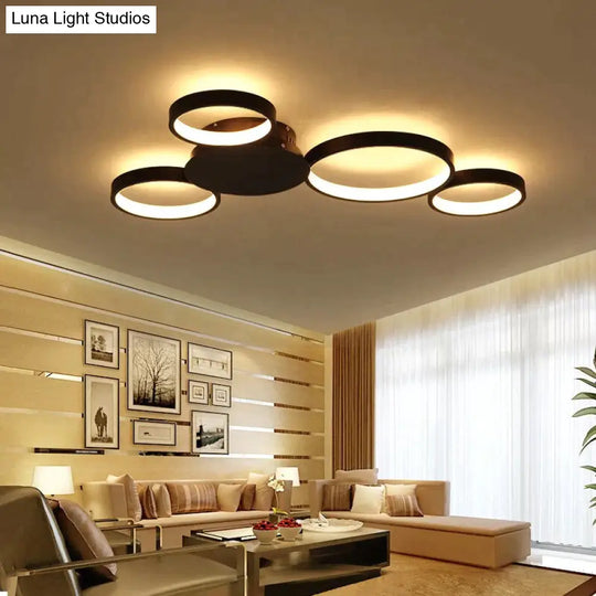 Coffee Or White Finish Modern Led Ceiling Lights For Living Room Master Bedroom Home Deco Lamp