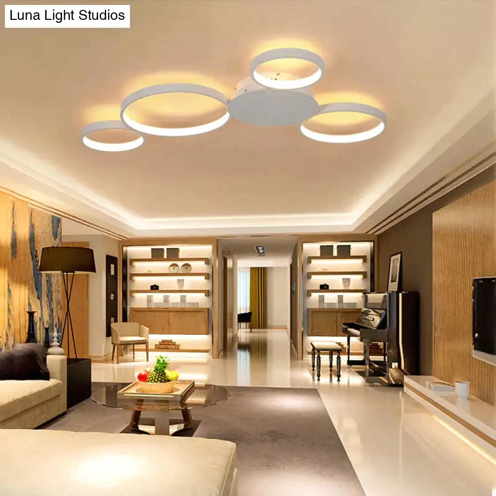 Coffee Or White Finish Modern Led Ceiling Lights For Living Room Master Bedroom Home Deco Lamp