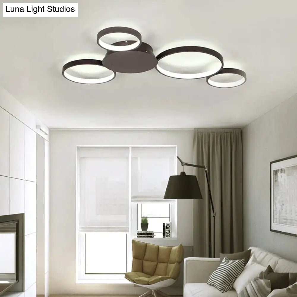 Coffee Or White Finish Modern Led Ceiling Lights For Living Room Master Bedroom Home Deco Lamp