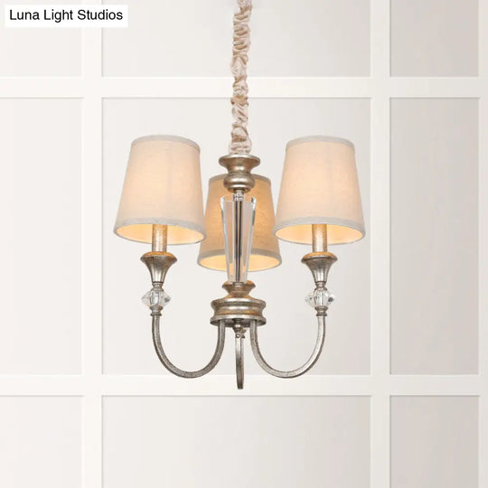 Colonial Candle Chandelier Ceiling Lamp Metallic Suspension For Living Room