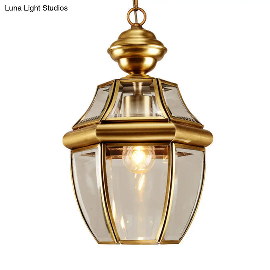 Colonial Clear Glass Jar Suspension Pendant Light For Dining Room - 6/7.5 Wide 1 Bulb Hanging