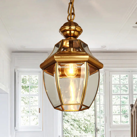 Colonial Clear Glass Jar Suspension Pendant Light For Dining Room - 6/7.5 Wide 1 Bulb Hanging / 6