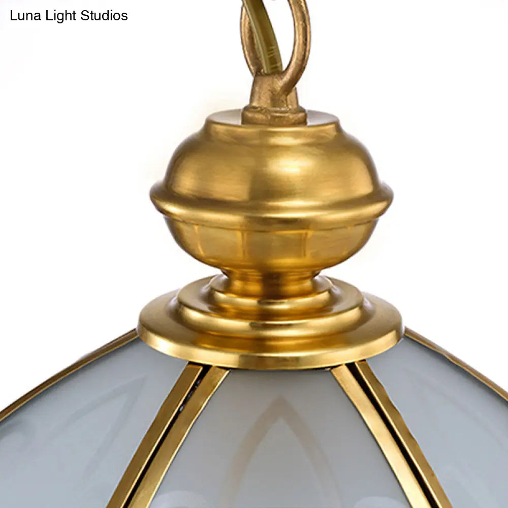 Colonial Flower Glass Pendant Light For Hallway