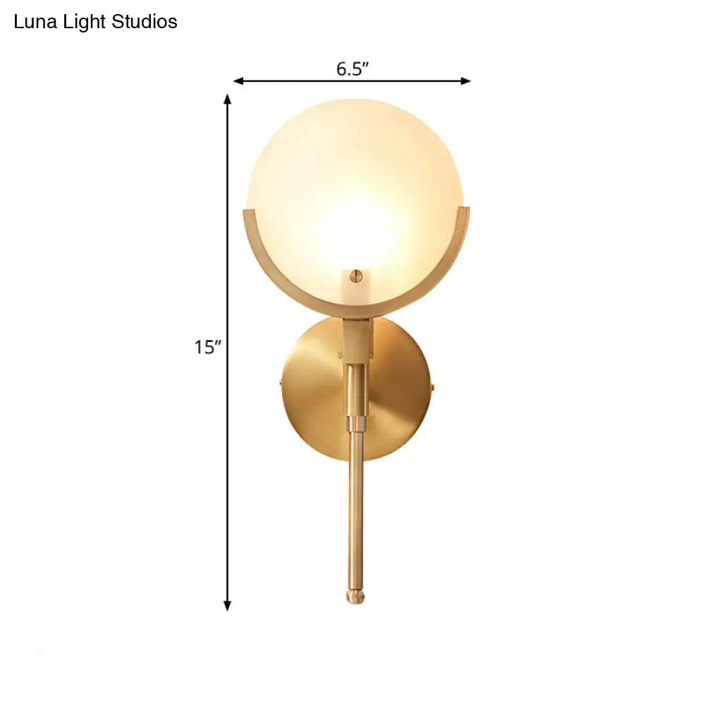 Colonial Oval Milk Glass Wall Sconce With Brass Fixture - 1 Bulb Living Room Lighting