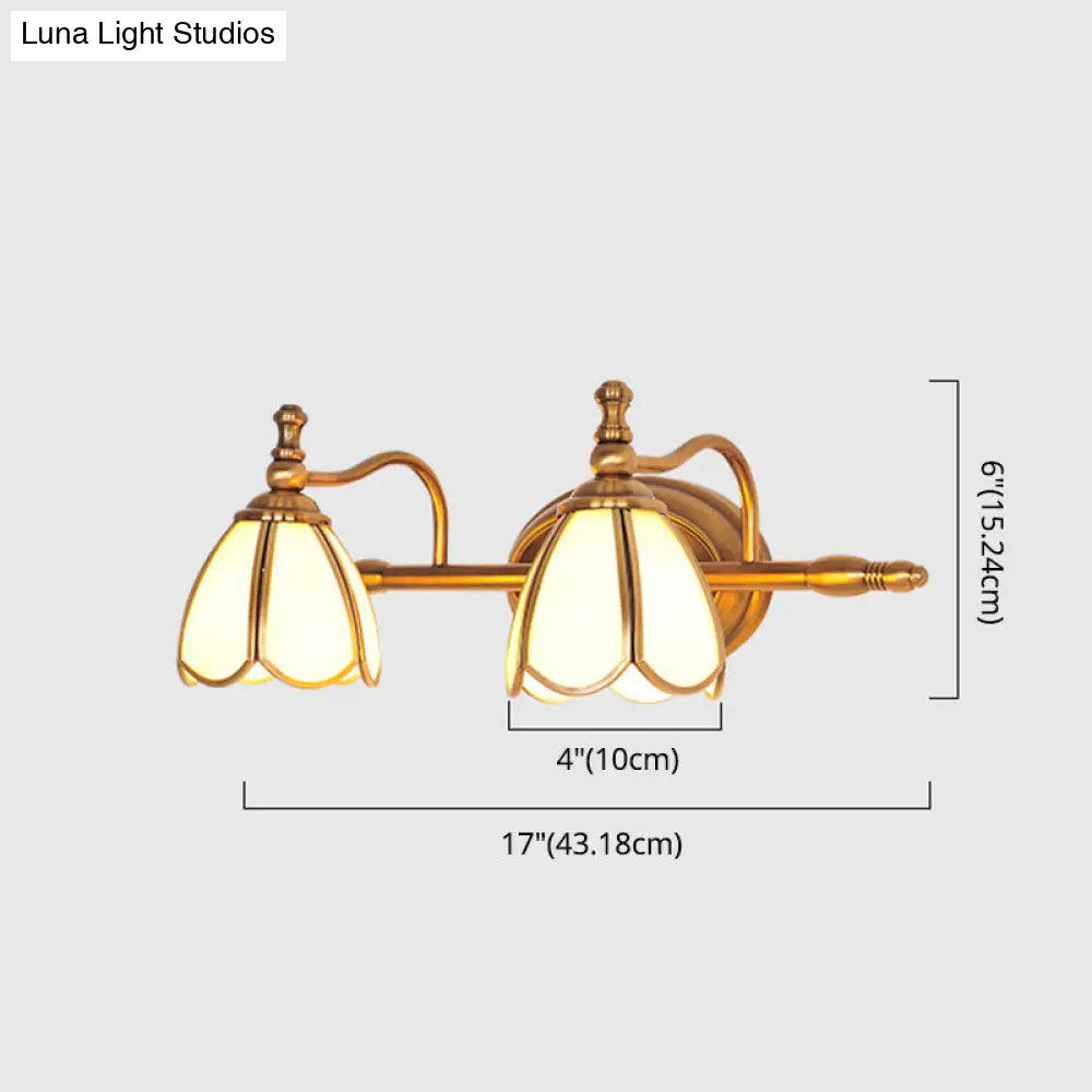 Colonial Style Vanity Lights With Metal Arms For Bathroom Mirrors