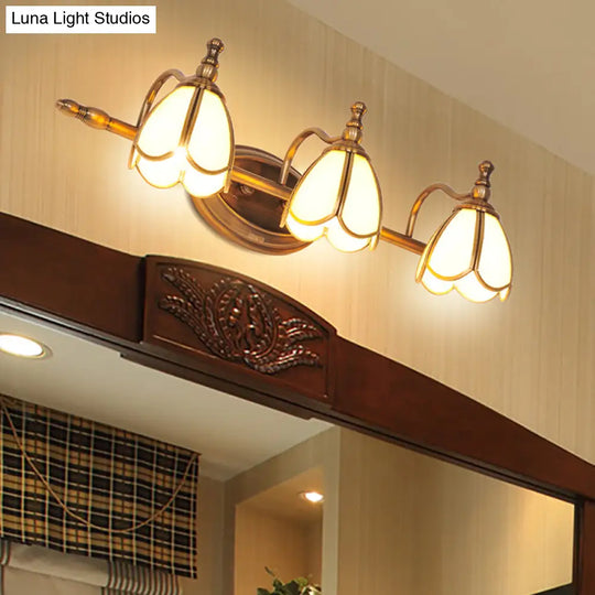 Colonial Style Vanity Lights With Metal Arms For Bathroom Mirrors