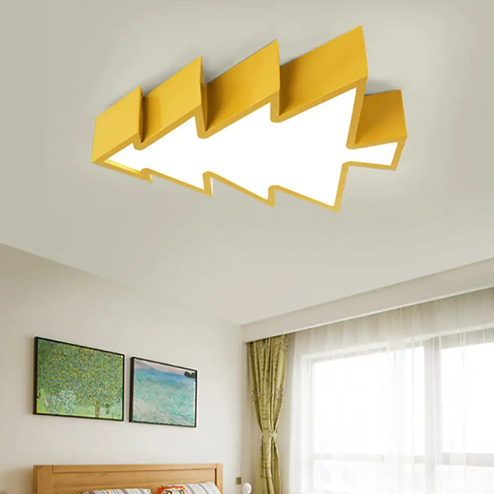 Colorful Cartoon Led Ceiling Lamp: Acrylic Pinaster Flush Light For Kids (Red/Yellow/Blue/Green)