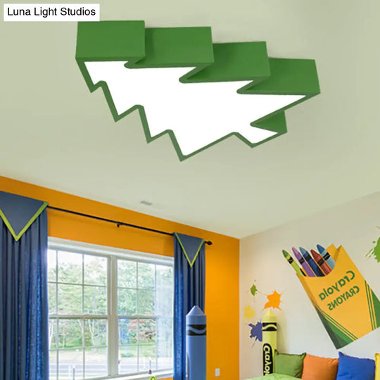 Colorful Cartoon Led Ceiling Lamp: Acrylic Pinaster Flush Light For Kids (Red/Yellow/Blue/Green)