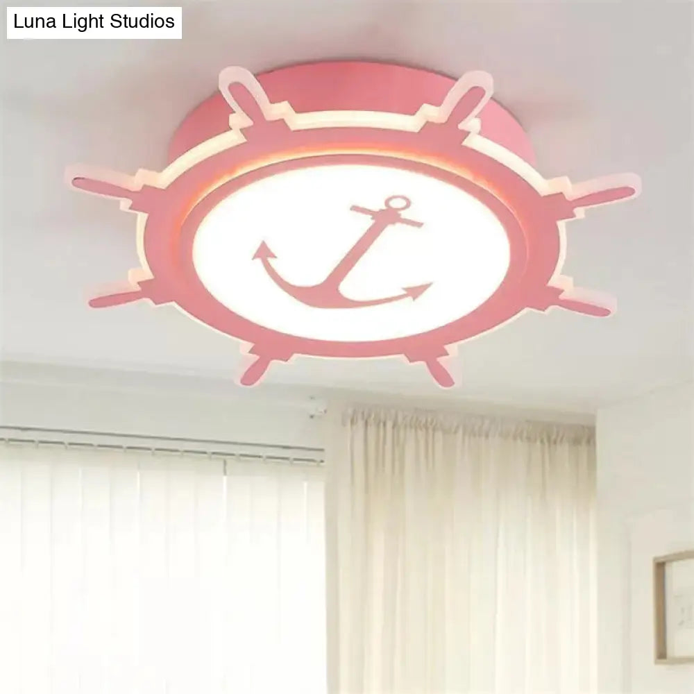 Colorful Cartoon Rudder Led Ceiling Lamp For Girls’ Bedroom
