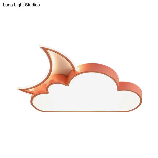 Colorful Cloud Led Flush Mount Lamp For Kids Room With Acrylic Shade