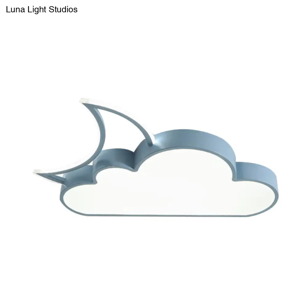 Colorful Cloud Led Flush Mount Lamp For Kids Room With Acrylic Shade