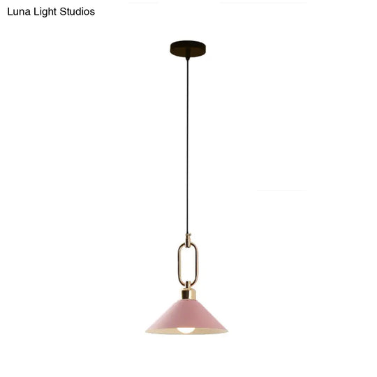 Colorful Cone Hanging Light Macaron Pendant Ceiling Lamp For Dining Table