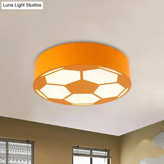 Colorful Football Flushmount Childrens Led Ceiling Light With Acrylic Shade