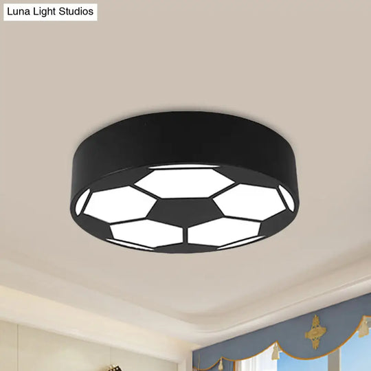 Colorful Football Flushmount Children’s Led Ceiling Light With Acrylic Shade