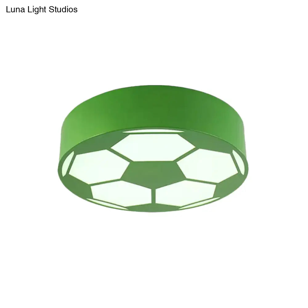 Colorful Football Flushmount Children’s Led Ceiling Light With Acrylic Shade