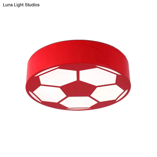 Colorful Football Flushmount Children’s Led Ceiling Light With Acrylic Shade