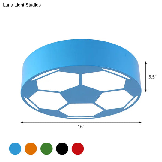 Colorful Football Flushmount Children’s Led Ceiling Light With Acrylic Shade