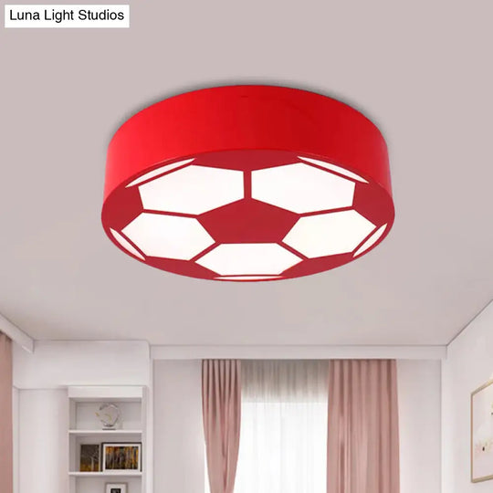 Colorful Football Flushmount Childrens Led Ceiling Light With Acrylic Shade