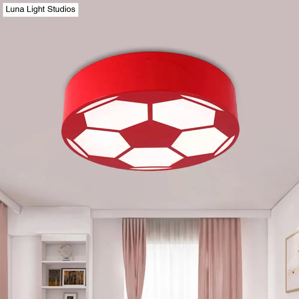 Colorful Football Flushmount Children’s Led Ceiling Light With Acrylic Shade