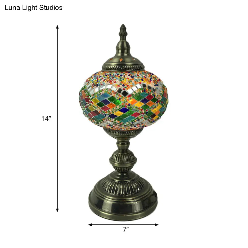 Colorful Glass Desk Lamp: Traditional Task Lighting For Living Room