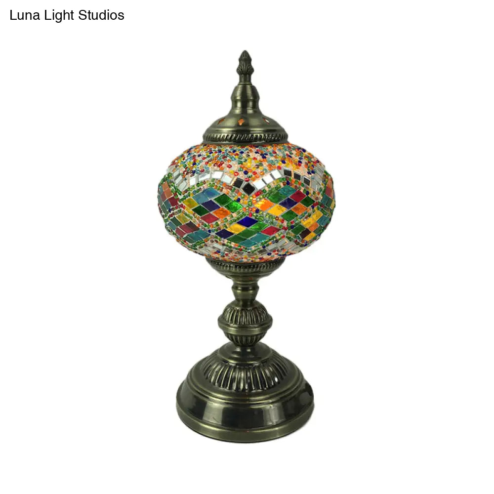 Colorful Glass Desk Lamp: Traditional Task Lighting For Living Room