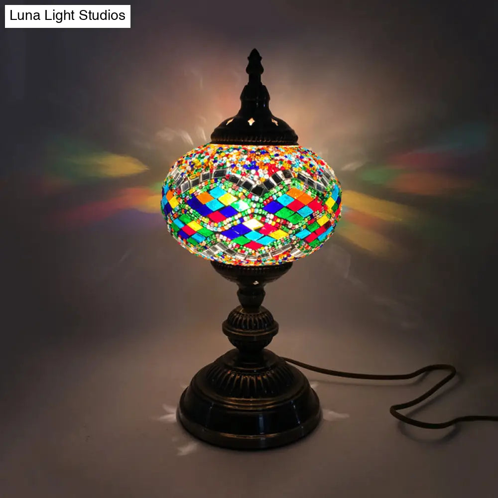 Colorful Glass Desk Lamp: Traditional Task Lighting For Living Room