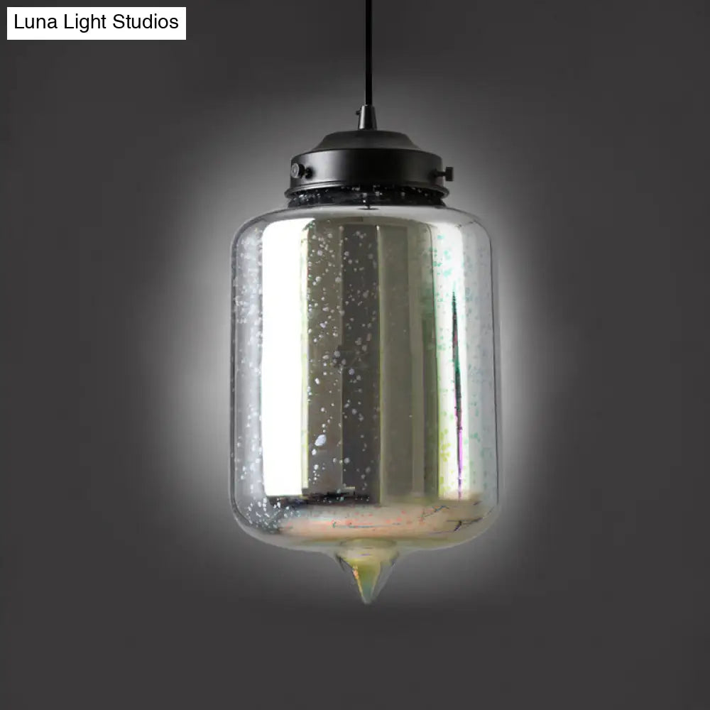 Modern Glass Pendant Lighting - Colorful 3-D Cylinder/Oval/Cone Shape Chrome Led Ceiling Lamp