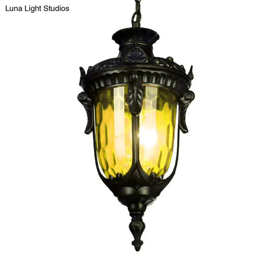 Colorful Glass Urn Hanging Lamp With Multiple Bulbs For Living Room Suspension Lighting