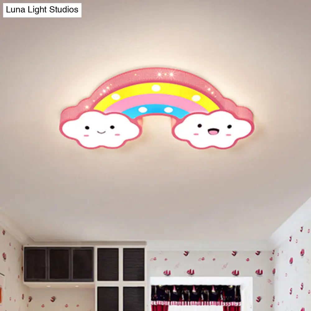 Colorful Hollow Iron Ceiling Lamp With Led Lights For Kids Room