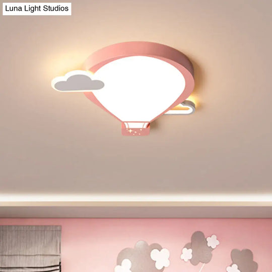 Colorful Hot Air Balloon Ceiling Light - Led Flushmount Lamp In 18/21.5 Width