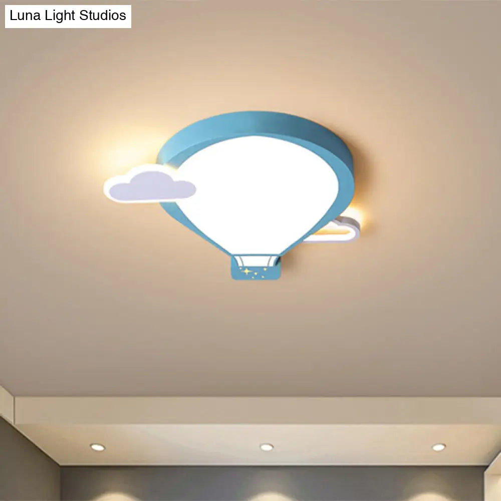 Colorful Hot Air Balloon Ceiling Light - Led Flushmount Lamp In 18/21.5 Width