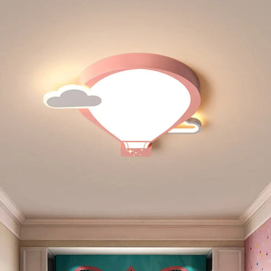 Colorful Hot Air Balloon Ceiling Light - Led Flushmount Lamp In 18’/21.5’ Width Pink / 18’