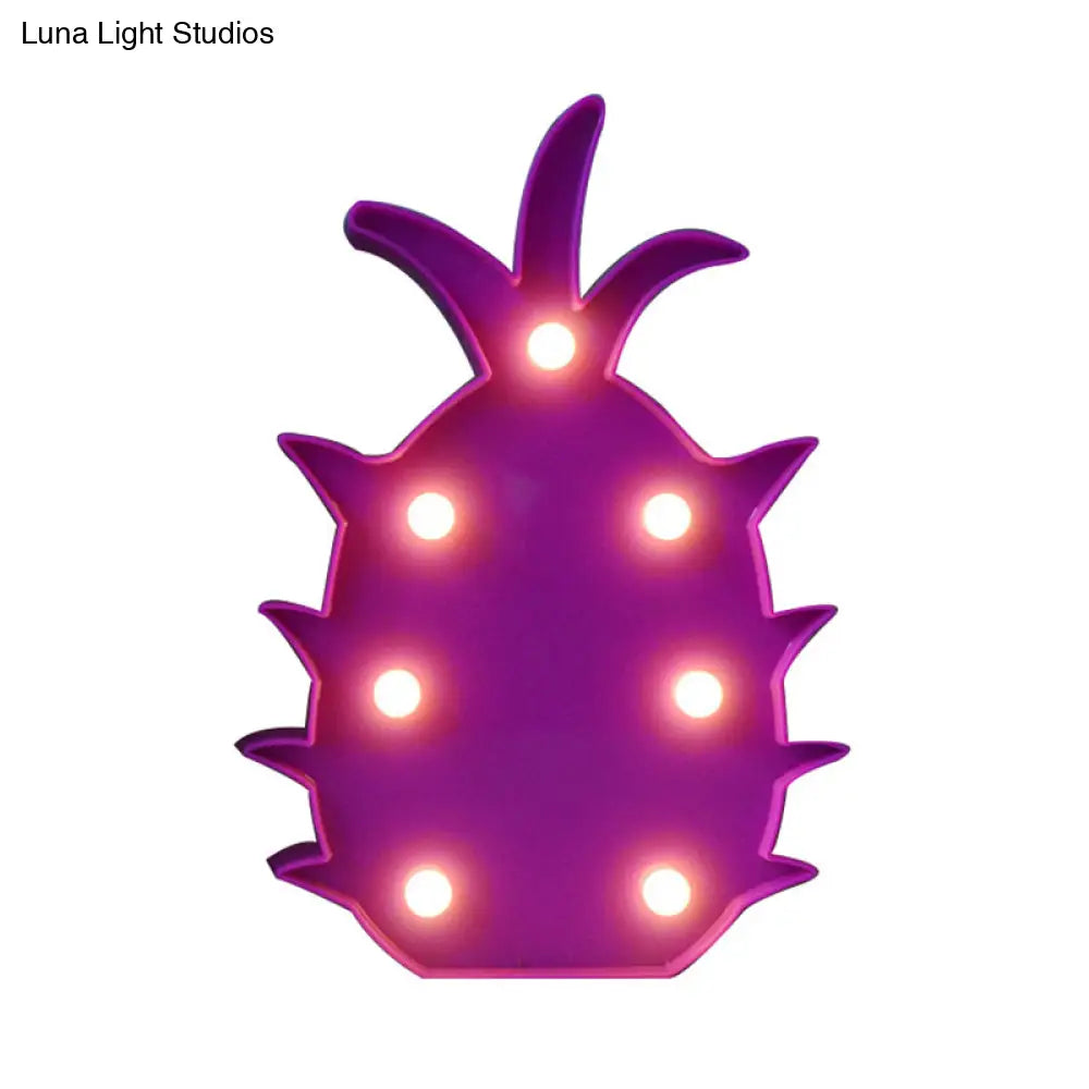 Colorful Led Fruit Shaped Table Lamp For Kids Bedroom - Battery Operated Nightstand Light